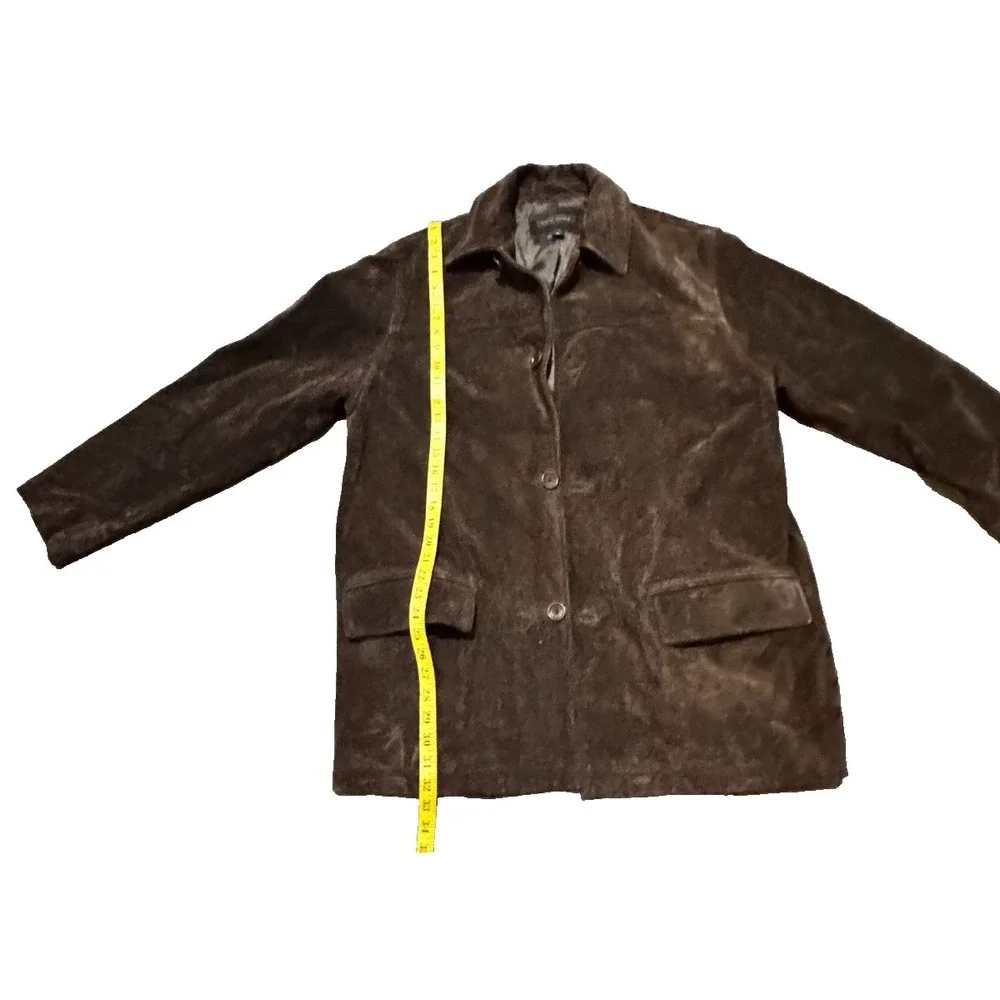 Banana Republic Soft Heavy Weight Chocolate Brown Suede Leather Jacket - M